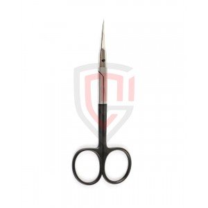 Plastic Surgery Scissors SuperCut Cerkes 4-1/2 Inch Length OR / Surgical Grade Stainless Steel NonSterile Finger Ring Handle Curved Sharp Tip / Sharp Tip