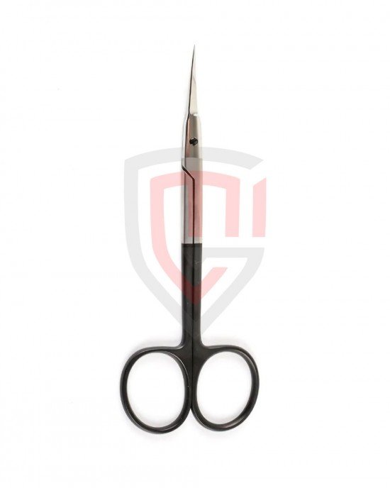 Plastic Surgery Scissors SuperCut Cerkes 4-1/2 Inch Length OR / Surgical Grade Stainless Steel NonSterile Finger Ring Handle Curved Sharp Tip / Sharp Tip
