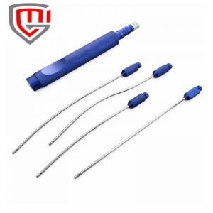 Premium Luer Lock Single Hole Liposuction Cannula & Handle Set of 5 | Plastic Surgery Instrument